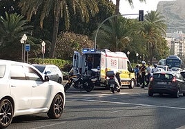 Accidente registrado en la avenida de Elche.