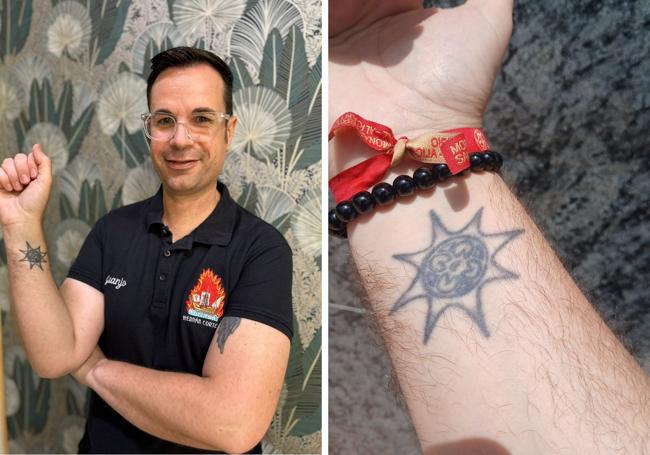 Tatuaje de Juanjo Carretero con el remate de su foguera.