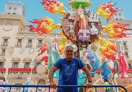 Pedro Espadero ante 'Identidad', su decimoctava hoguera oficial.