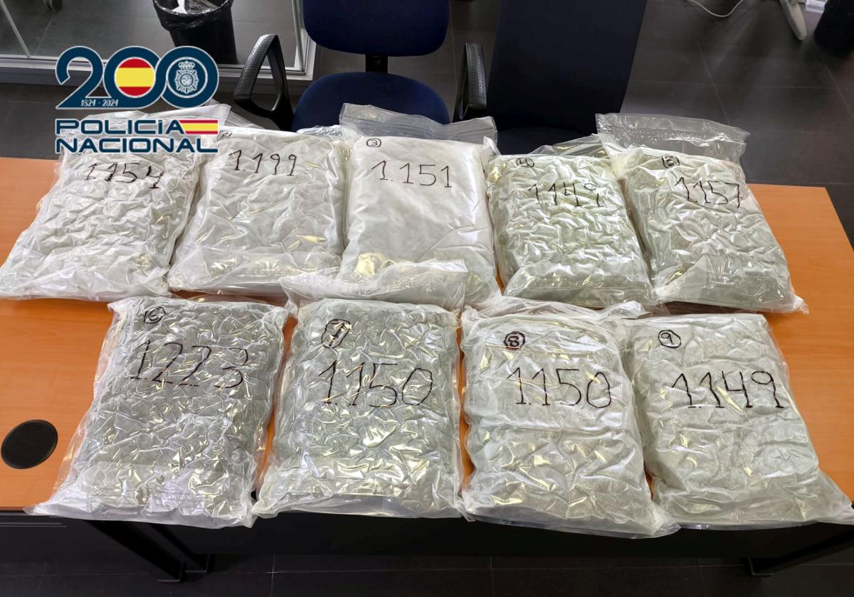 Paquetes intervenidos por la policía.