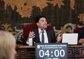 Luis Barcala, en un pleno del Ayuntamiento de Alicante.