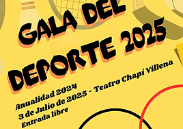 Cartel de la Gala del Deporte 2025 de Villena.