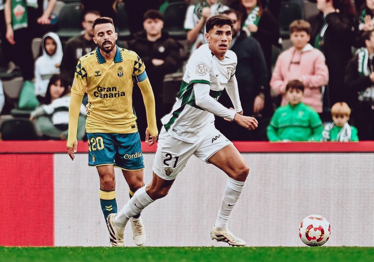 Nico Castro during the Copa match against UD Las Palmas.