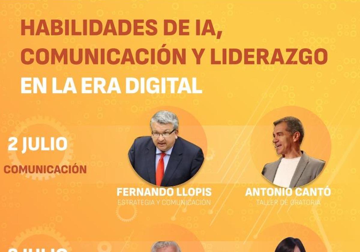 Cartel del curso con el taller de Oratoria de Toni Cantó.