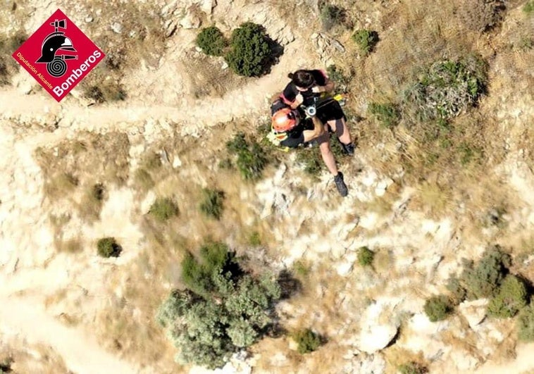Rescue of the hiker at Peñón de Ifach.