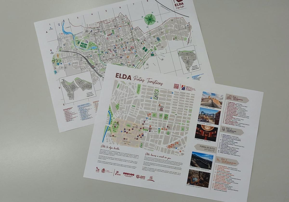 Tourist map of Elda published by the City Council.