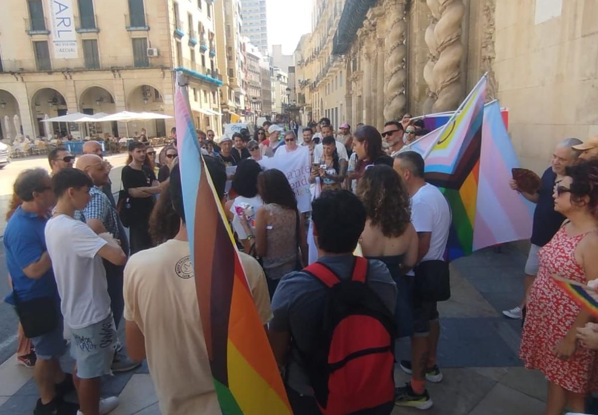 Rally by the LGTBI community against last Monday's homophobic attack.