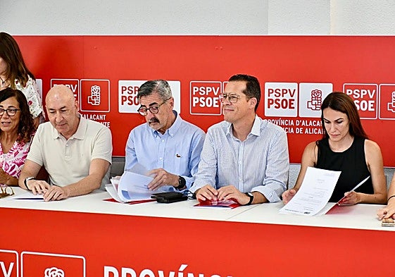 Soler, José María Ángel y Rubén Alfaro, este lunes, en la ejecutiva.