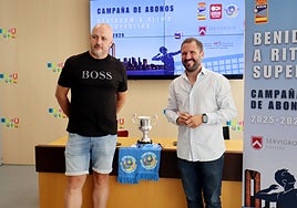 Ramón González y Javi Jordá en el acto de presentación de la campaña de abonos