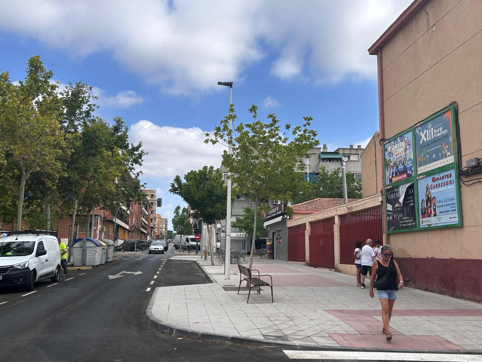 Image of the renovated avenue and new trees.