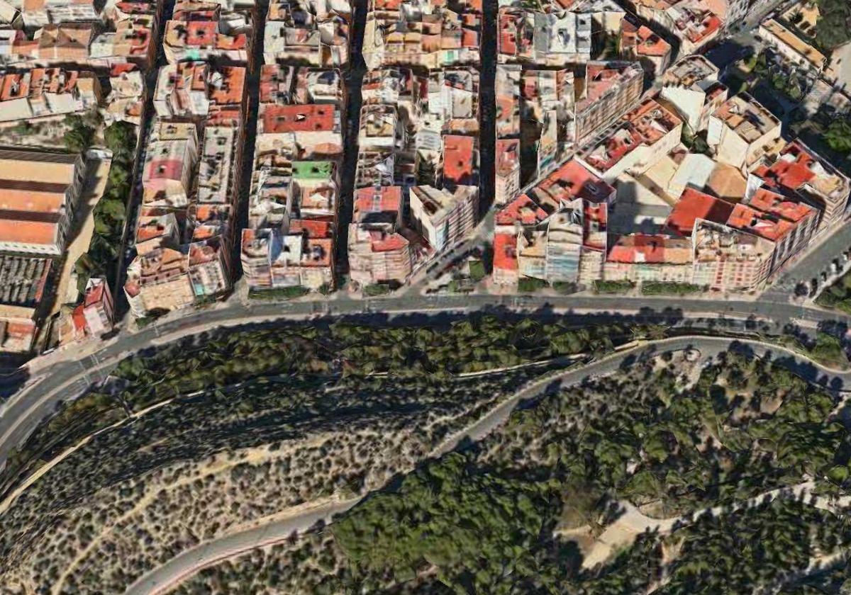 Calle Vázquez de Mella, en la ronda del castillo de Alicante.