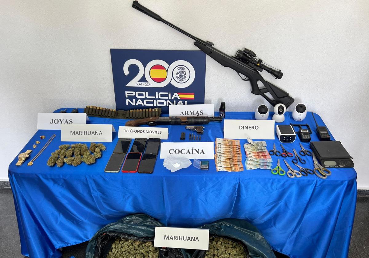 Material seized by the National Police during the operation.