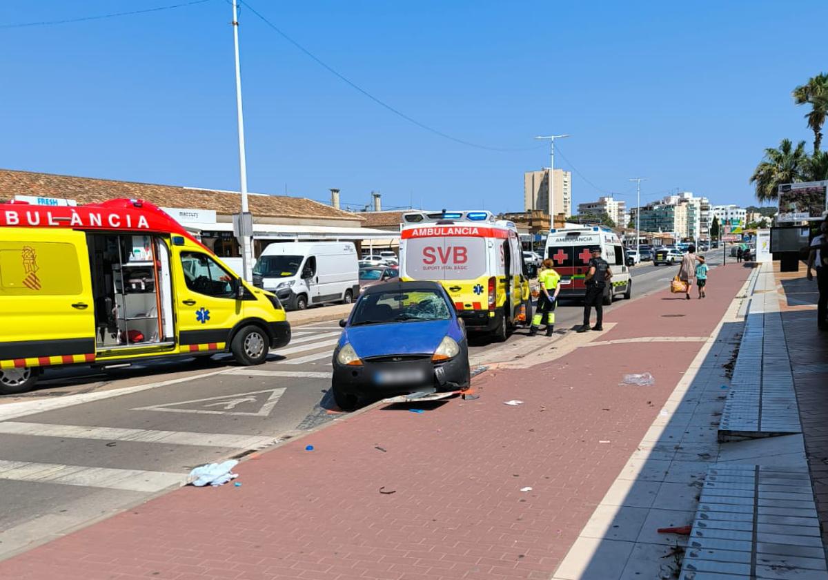 Accidente de tráfico en el Arenal de Xàbia.
