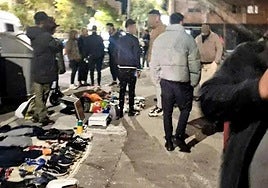 Un mercadillo ilegal en la Zona Norte de Alicante.