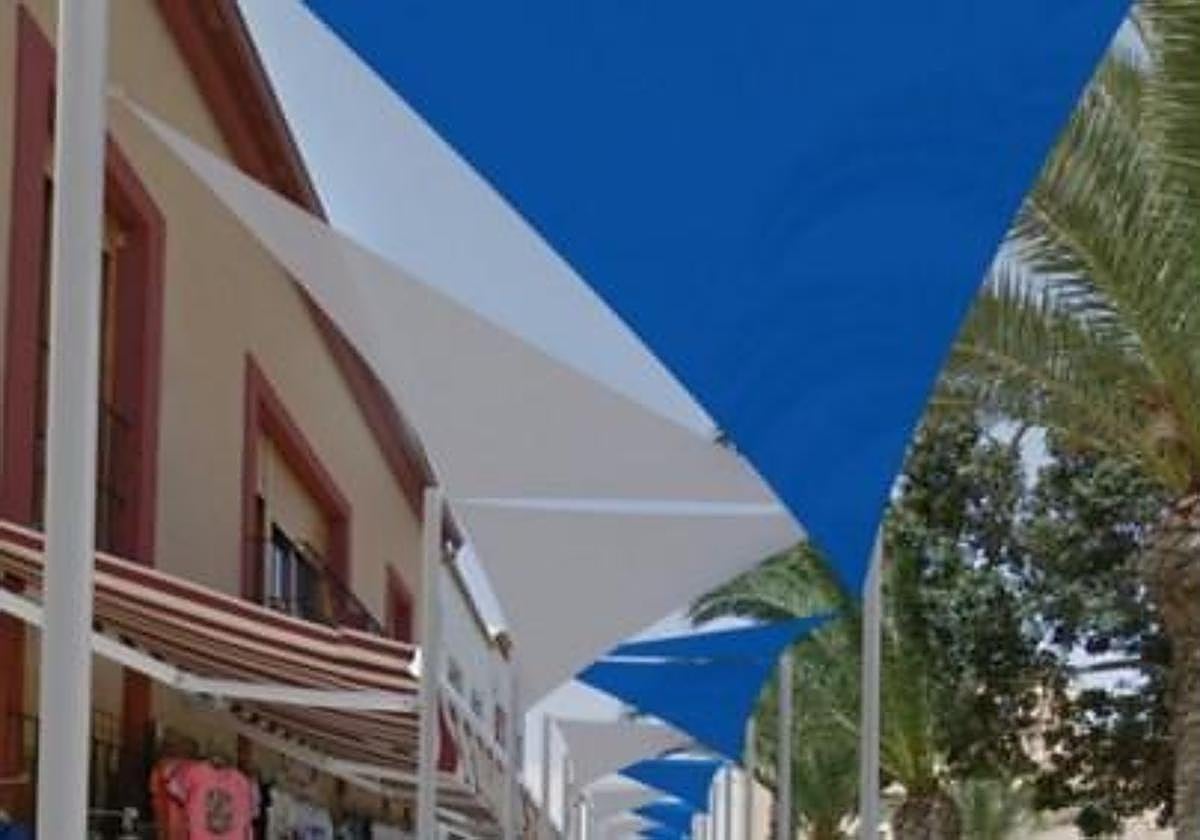 Recreation of Tabarca's awnings.