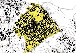 Mapa del centro urbano de Dénia.