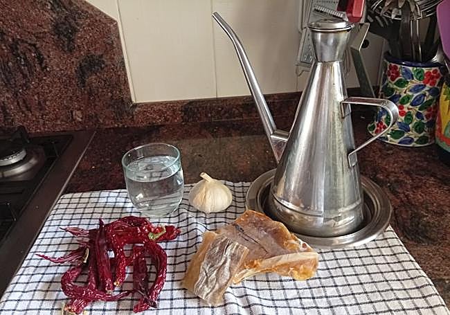 Ingredientes de la pericana.