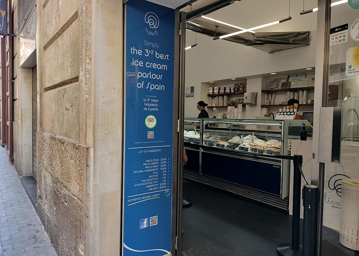 Entrada de la heladería Livanti.