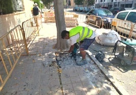 Un trabajador de la empresa de mantenimiento.