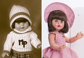 Una Mariquita Pérez antigua y una actual.