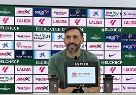 Eder Sarabia, en la rueda de prensa previa al partido frente al Levante.