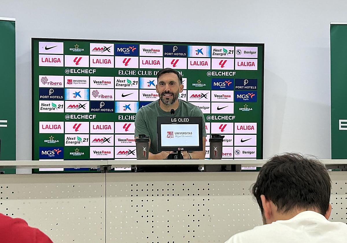 Eder Sarabia, en la rueda de prensa previa al partido frente al Levante.