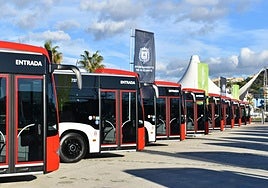 Flota de autobuses de Vectalia en Alicante.