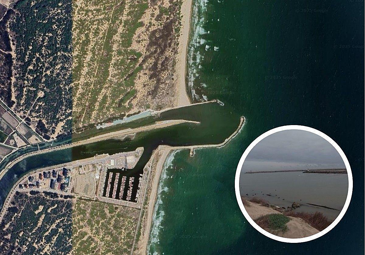 Vista del espigón de Guardamar.