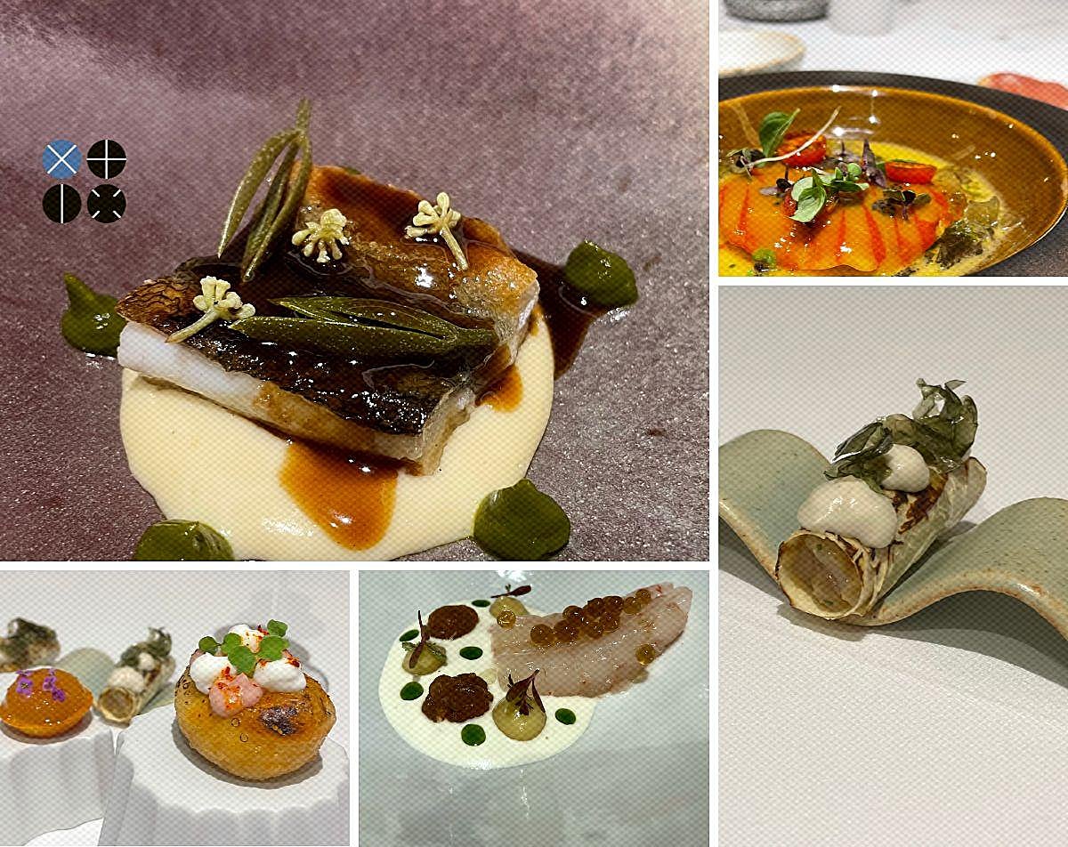 Algunos de los platos del 'a cuatro manos' en Orobianco.