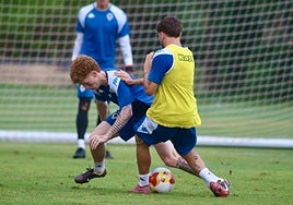 Jeremy de León, durante un entrenamiento en Fontcalent.
