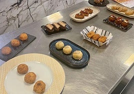 Algunas de las croquetas participantes en el campeonato de Alicante.