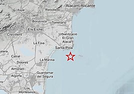 Epicentro del terremoto de Santa Pola.