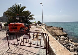 Obras en el paseo marítimo del Arenal-Bou de Calpe.
