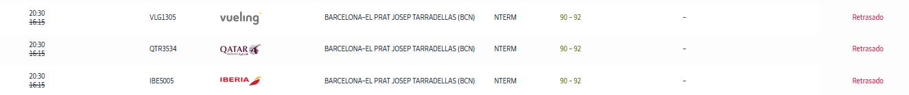 Retrasos en la salida del vuelo de Alicante a Barcelona.