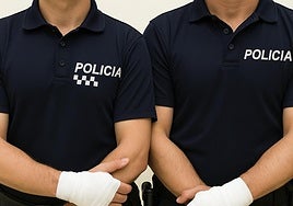 Los dos agentes de Policía Local heridos en la intervención.