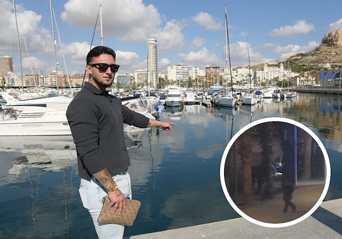 Alberto señala el punto del puerto en el que rescató a la mujer.