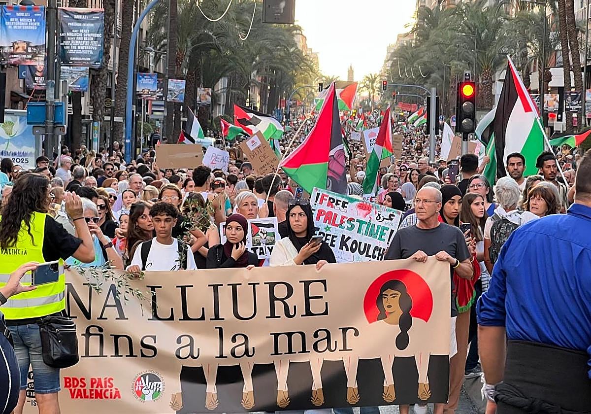 Cerca de 6.000 personas piden desde Alicante el cese del conflicto en Gaza