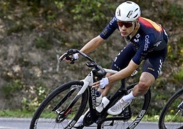 Juan Ayuso durante el Campeonato de Europa