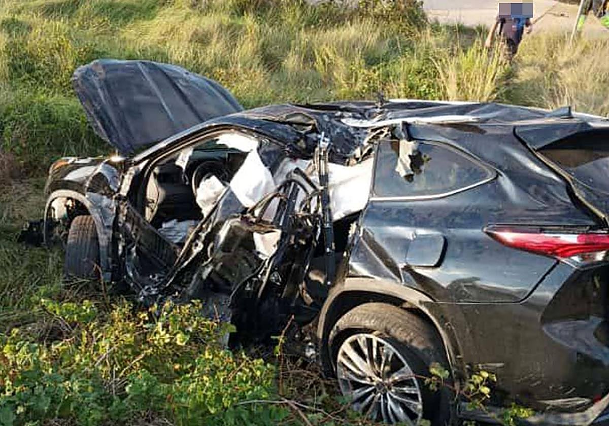 Condition of the vehicle after the accident on the AP-7.