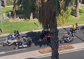 Manifestación de motoristas en Alicante.