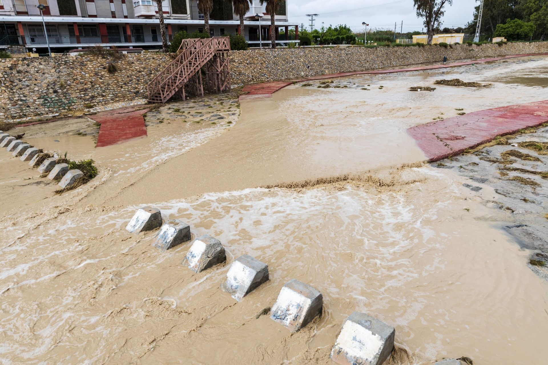 View of Albufereta after a heavy rain episode.