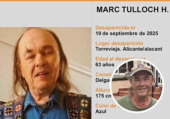 Cartel de Marc Tulloch, desaparecido el pasado 20 de septiembre.