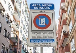 Parquimetro de la zona azul de Alicante.