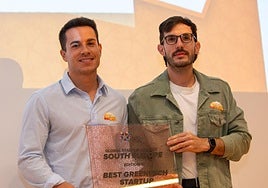 Iván Navalón, CEO de Hydros Power, tras recibir el premio a la mejor Greentech del sur de Europa.