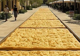 Coca de mollitas gigante.