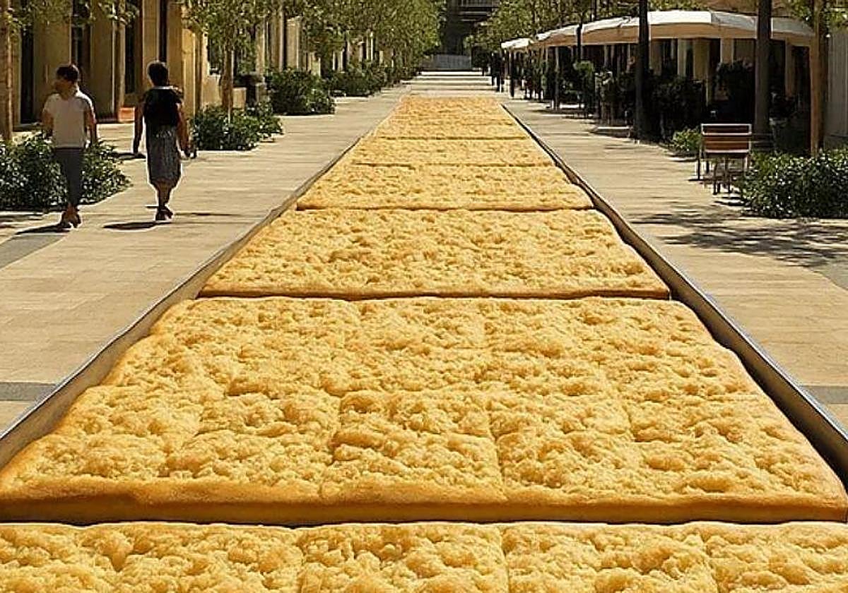 Coca de mollitas gigante.