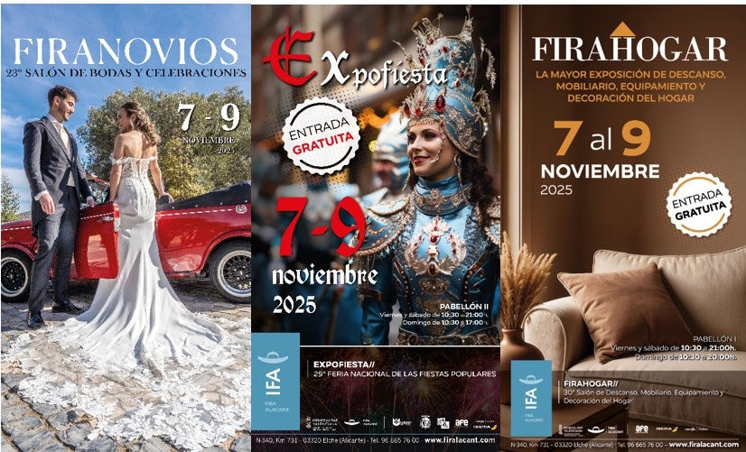 IFA acoge una triple cita del 7 al 9 de noviembre: llegan Firanovios, Expofiesta y Firahogar
