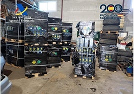 Material intervenido durante el operativo.