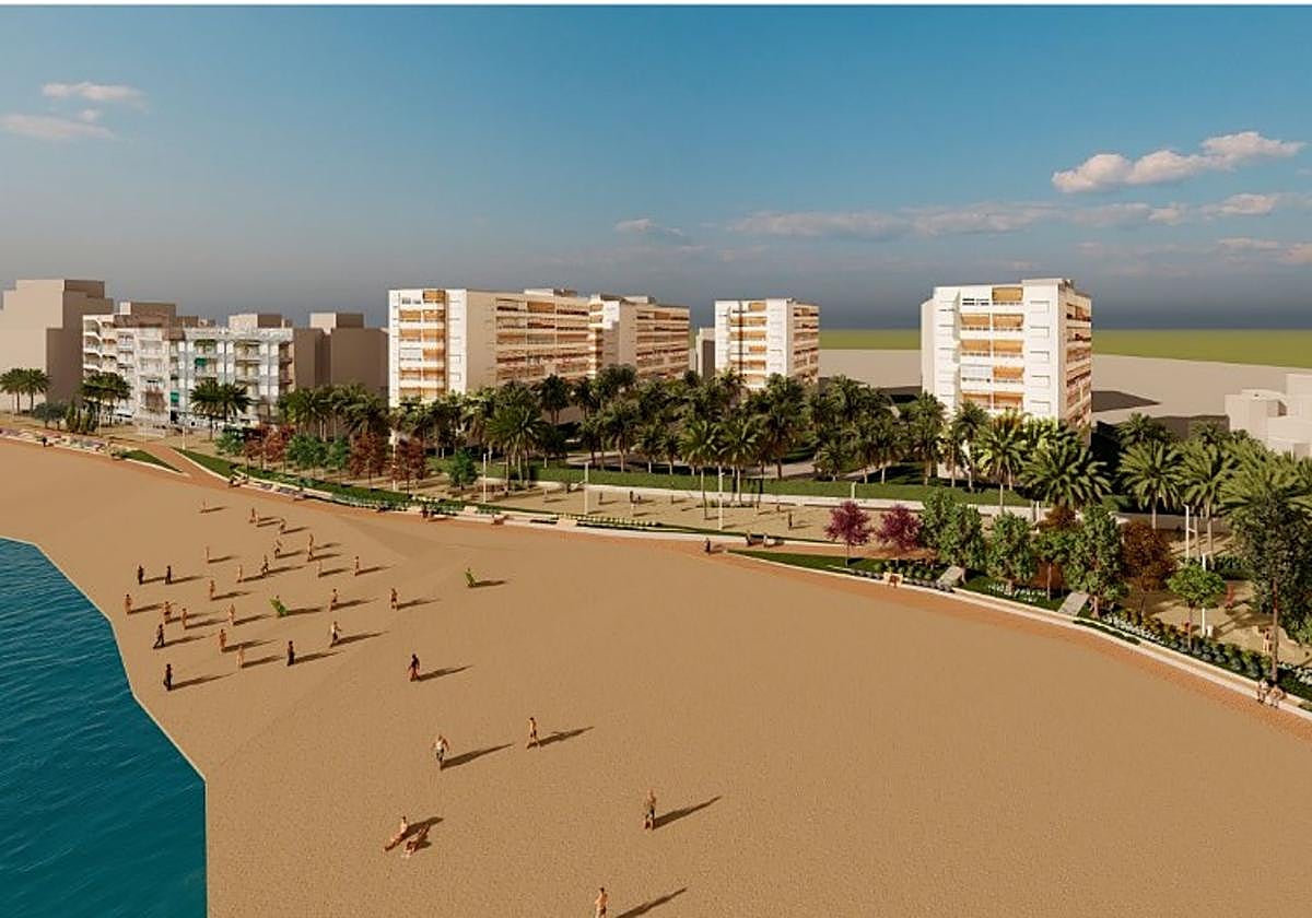 Así quedará la playa de los Locos de Torrevieja con el nuevo paseo.