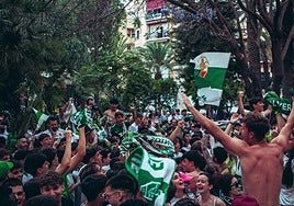 La afición del Elche CF celebra el último ascenso a Primera División.